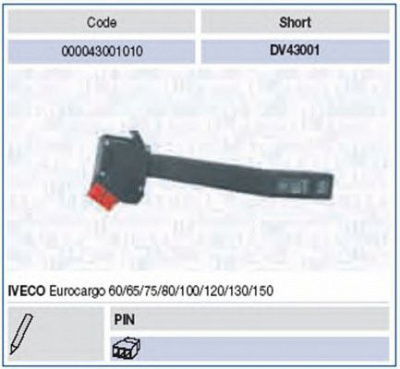 MAGNETI MARELLI 000043001010 -  Выключатель на колонке рулевого управления